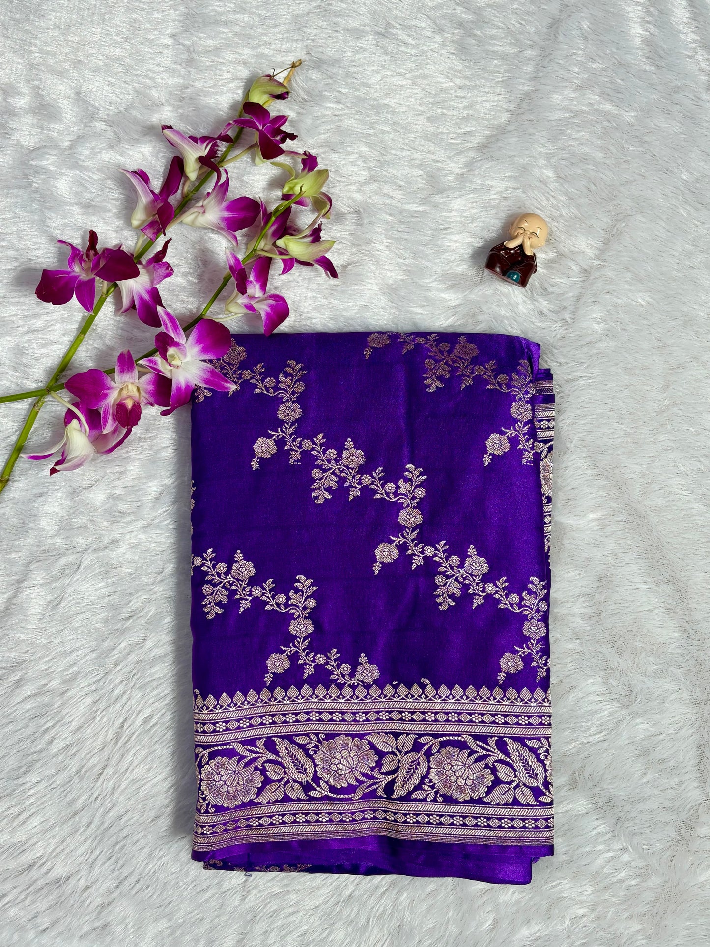 Banaras Mashru Kathan Saree- Purple