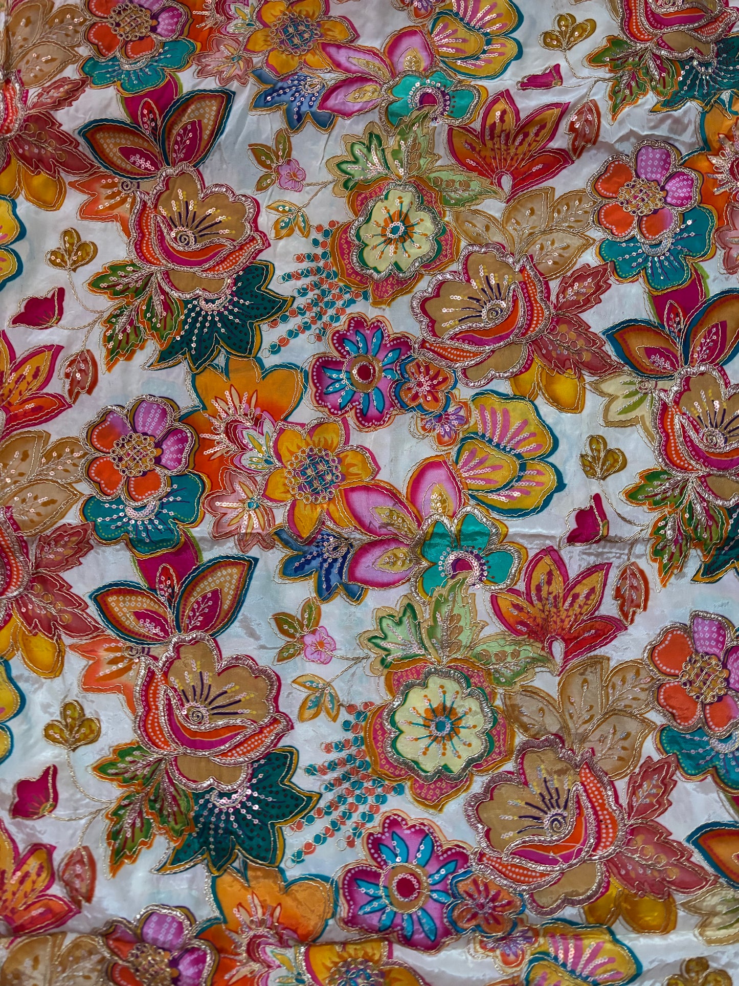 Natural crape blouse material