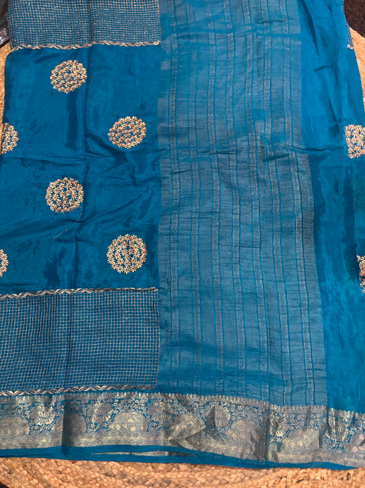 Chinon Saree- Embroidery