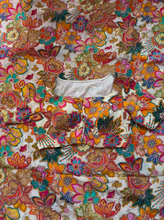 Natural crape blouse material