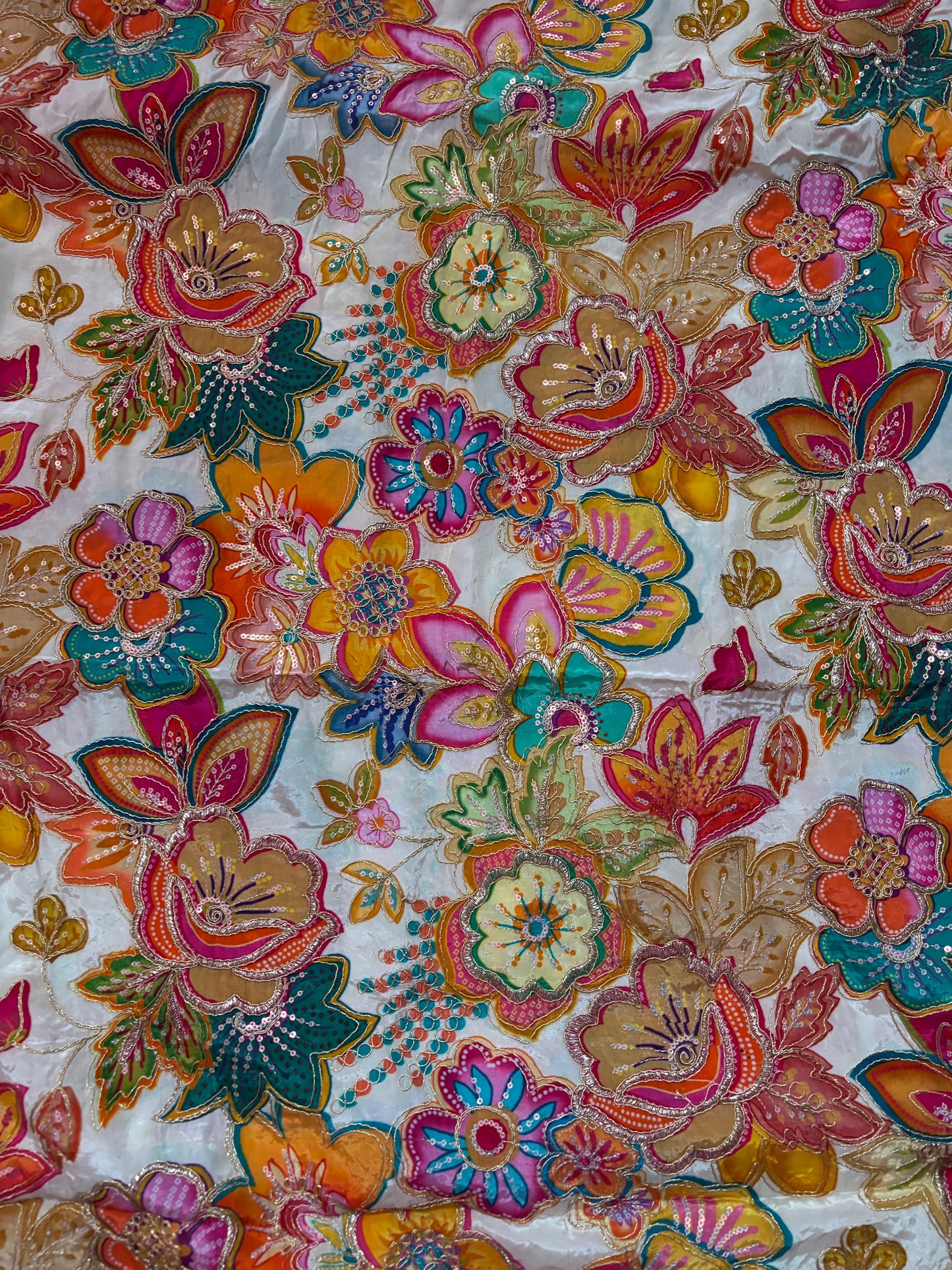 Natural crape blouse material