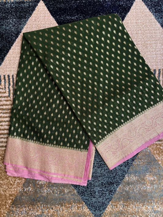 Semi banaras kaddi georgette