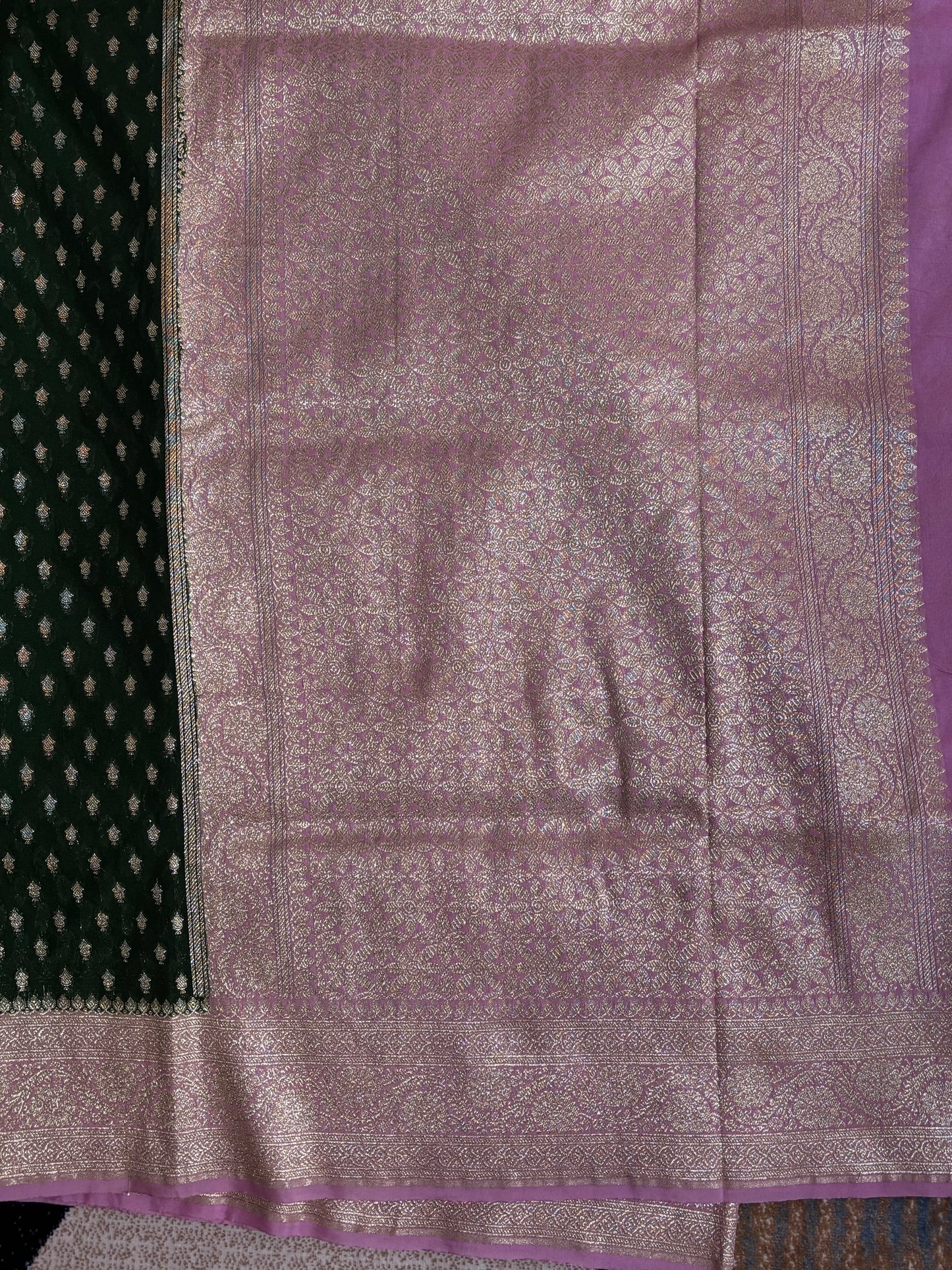 Semi banaras kaddi georgette