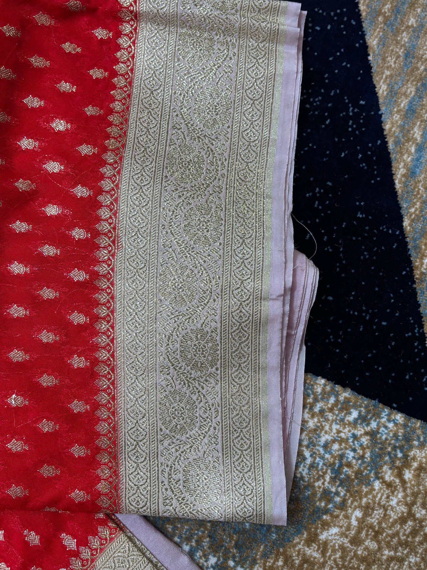 Semi banaras kaddi georgette